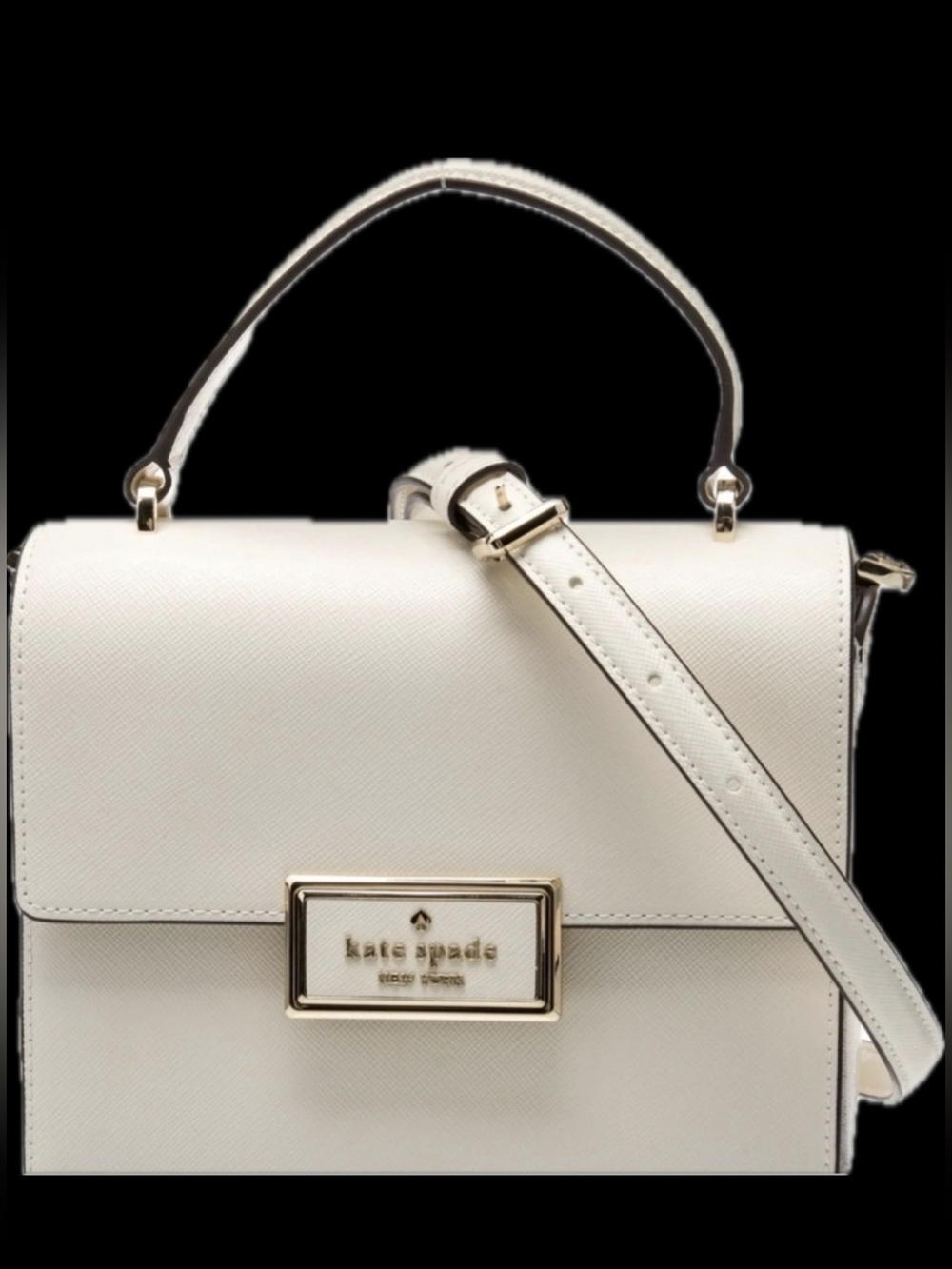 Kate Spade Reegan Cream Saffiano Leather Top handle Crossbody Tote - NWT - Picture 2 of 12